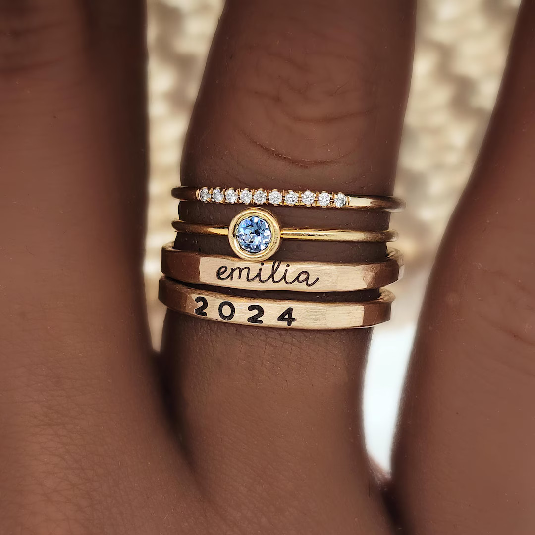 Personalized Class Ring Set | Custom Graduation Gift for High School & College Grads | Handmade J... | Etsy (US)