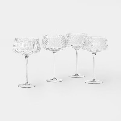 Set of 4 Cassin Mixed Coupe Glass - Threshold™ | Target