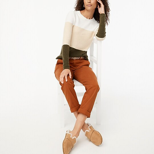 Colorblock crewneck sweater in extra-soft yarn | J.Crew Factory
