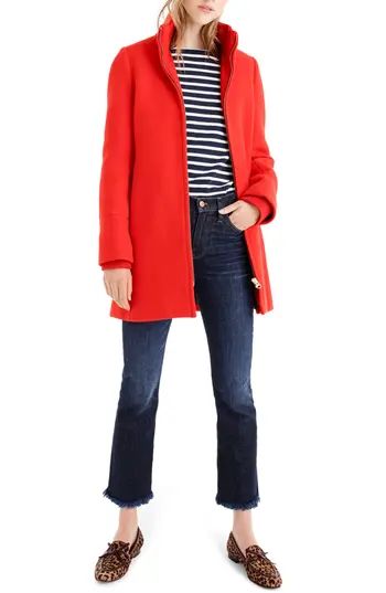 Women's J.crew Yulia Wool Blend Coat, Size 0 - Red | Nordstrom