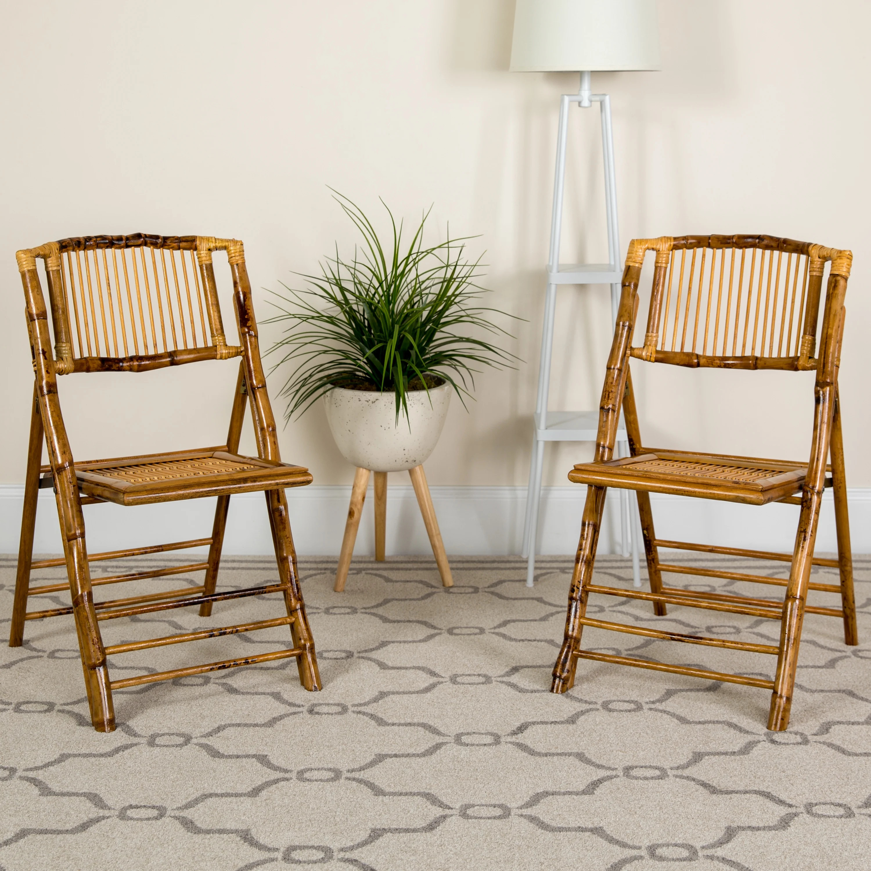 Flash Furniture 4 Pack American Champion Bamboo Folding Chair - Walmart.com | Walmart (US)