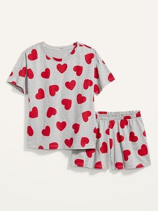 Graphic Jersey-Knit Pajama Top & Pajama Shorts Set for Women | Old Navy (US)