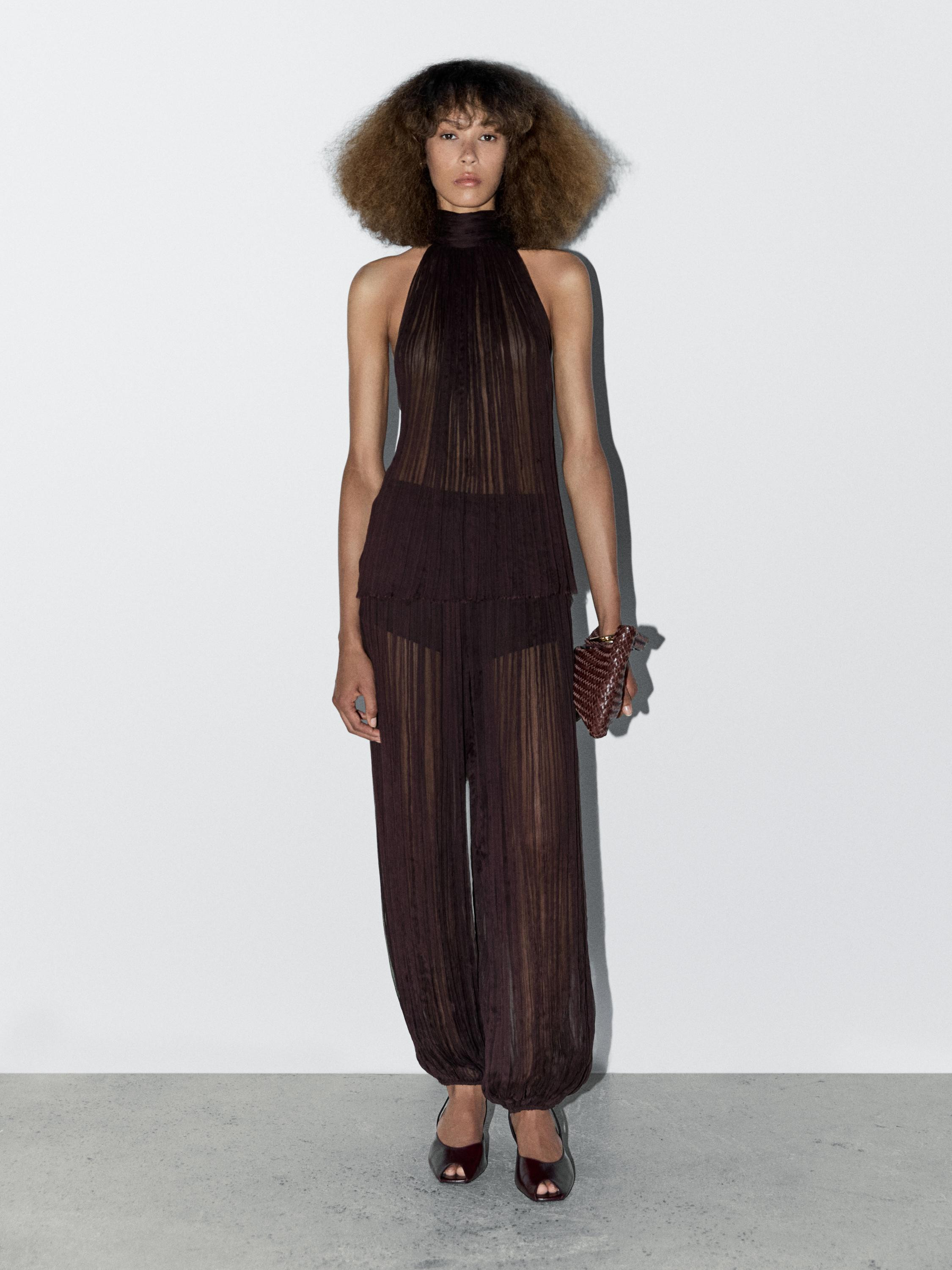 Pleated halter top - STUDIO | Massimo Dutti US