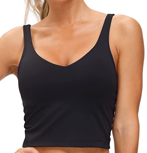 THE GYM PEOPLE Womens' Sports Bra Longline Wirefree Padded with Medium Support | Amazon (US)