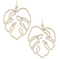 Gold Palm Leaf Earrings, Monstera leaf earrings | Etsy (US)