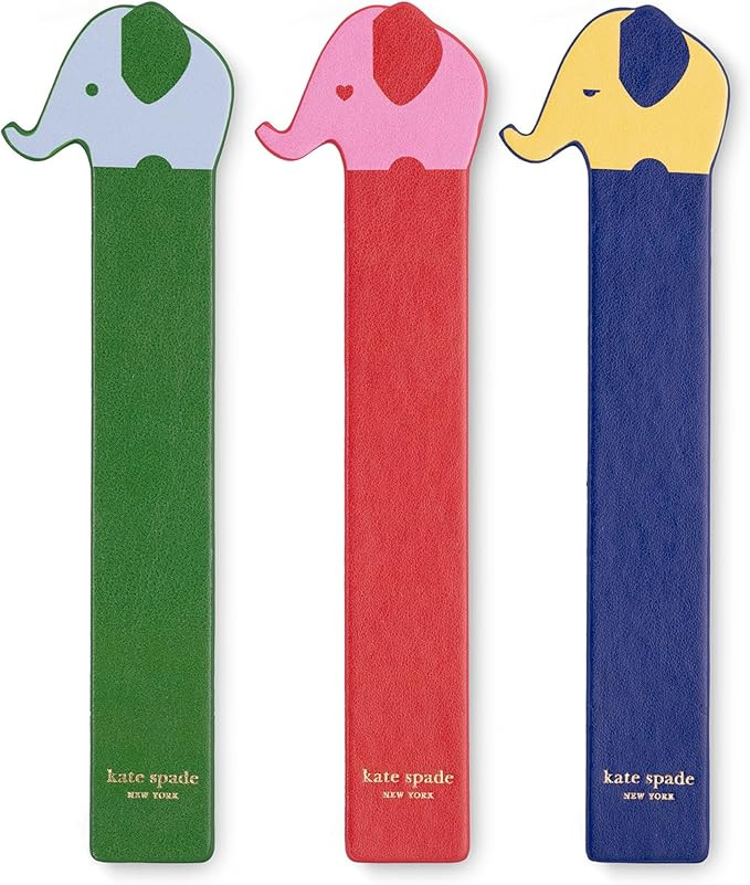 kate spade new york Novelty Bookmark Set of 3, Cute Leatherette Book Markers, Elephants | Amazon (US)