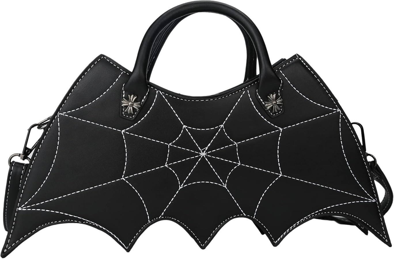 Bat wing Shoulder bag,PU Spider Web Crossbody Handbag for Women | Amazon (US)
