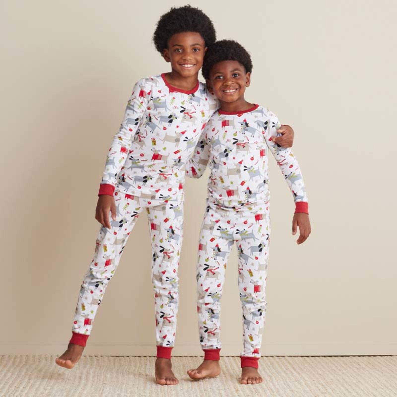 Family Printed Peruvian Cotton Kid's Pajama Set - Holiday Paws, 8 | The Company Store
