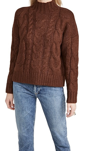 Mock Neck Cable Knit Sweater | Shopbop