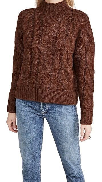 Mock Neck Cable Knit Sweater | Shopbop