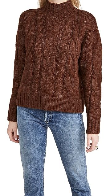Mock Neck Cable Knit Sweater | Shopbop
