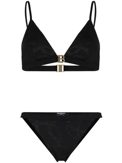 chain print triangle bikini | Farfetch (US)