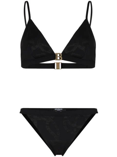 chain print triangle bikini | Farfetch (US)