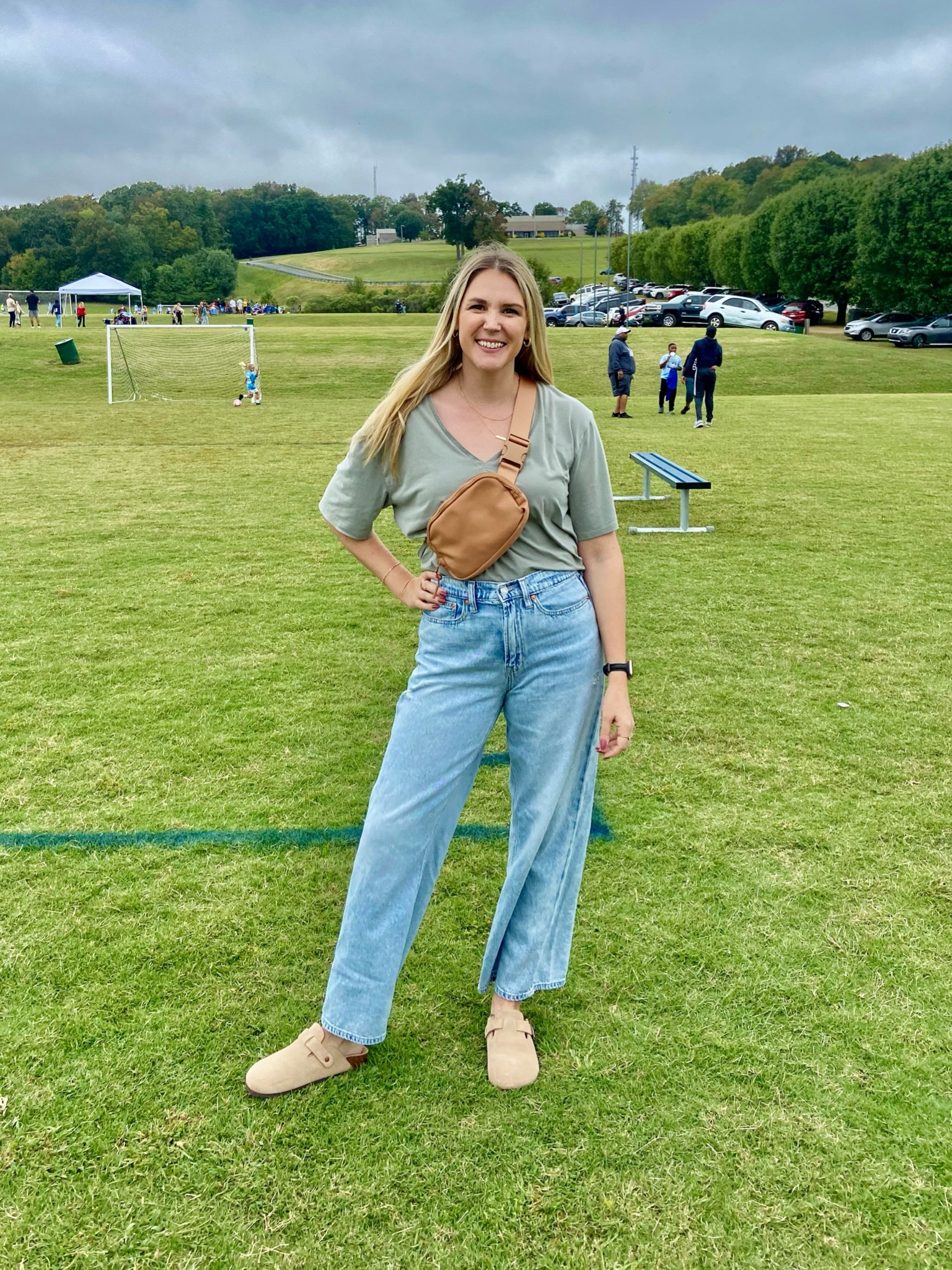 Proud mom moment! William finally played in his pee wee soccer game today ⚽️ Now we’re off to ride Thomas the Train. So for todays outfit I went with casual comfort wearing these jeans, tee, clogs, and convenient belt bag! Linking the belt bag and clogs on insta stories and the rest here! 

#LTKSeasonal #LTKshoecrush #LTKfindsunder50