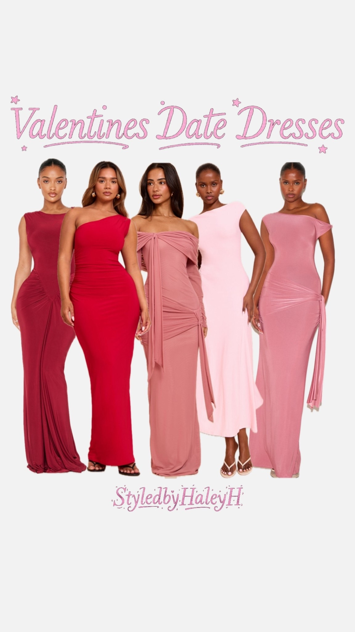 Valentines Date Long dresses 
Pink and red dresses on Pretty little thing 💕 outfit inspo#LTKFindsUnder100

#LTKootd #LTKValentine