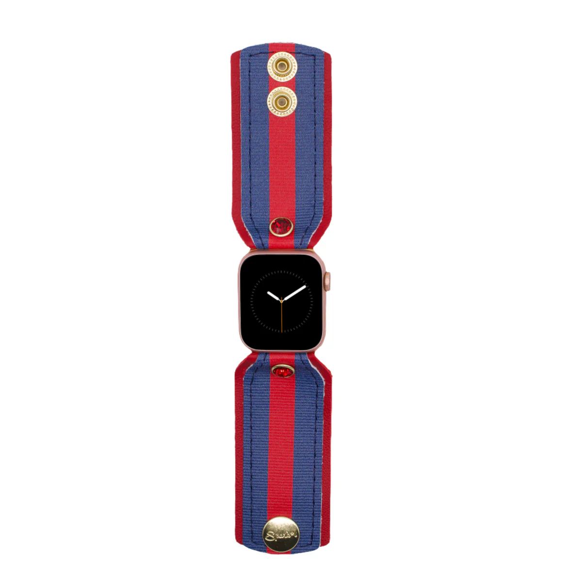 Luxe Red & Blue Rigatela Customizable Watchband | Spark*l