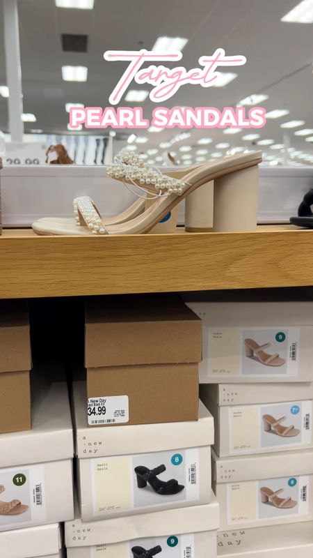 These $40 pearl sandals from Target are so cute! 😍 I think they’d be perfect sandals for a wedding guest outfit, or with a cute spring dress 💐 . 

They’re pretty comfortable and run true to size.

#LTKunder50 #LTKshoecrush #LTKSeasonal