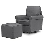 DaVinci Maya Upholstered Swivel Glider and Ottoman in Shadow Gray, Greenguard Gold Certified | Amazon (US)