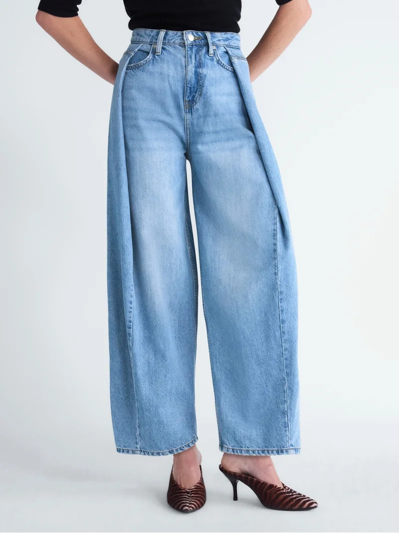 Scoop Women's and Women's Plus Deep Pleated Wide Leg Jean, Sizes 0-28W | Walmart (US)