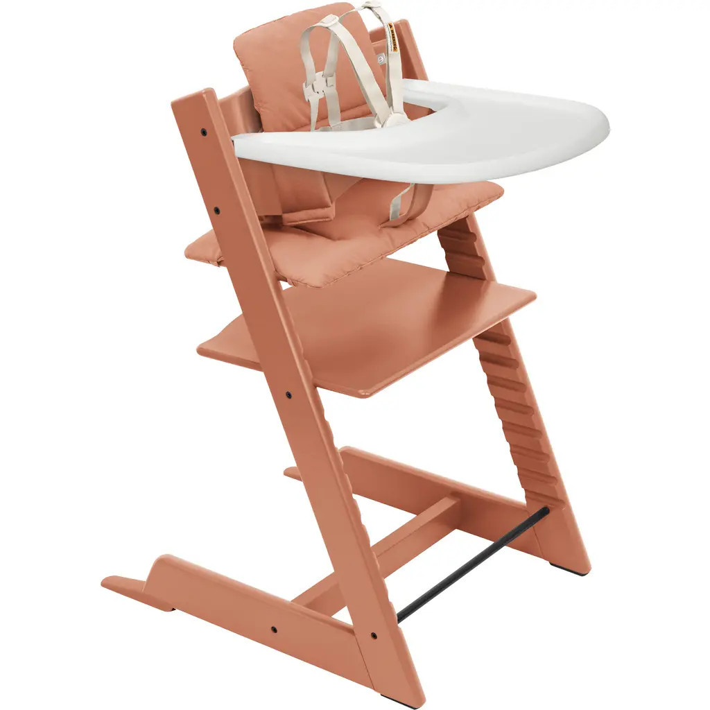 Tripp Trapp® Highchair², Cushion & Stokke® Tray in Terracota W/Terrocata at Nordstrom | Nordstrom