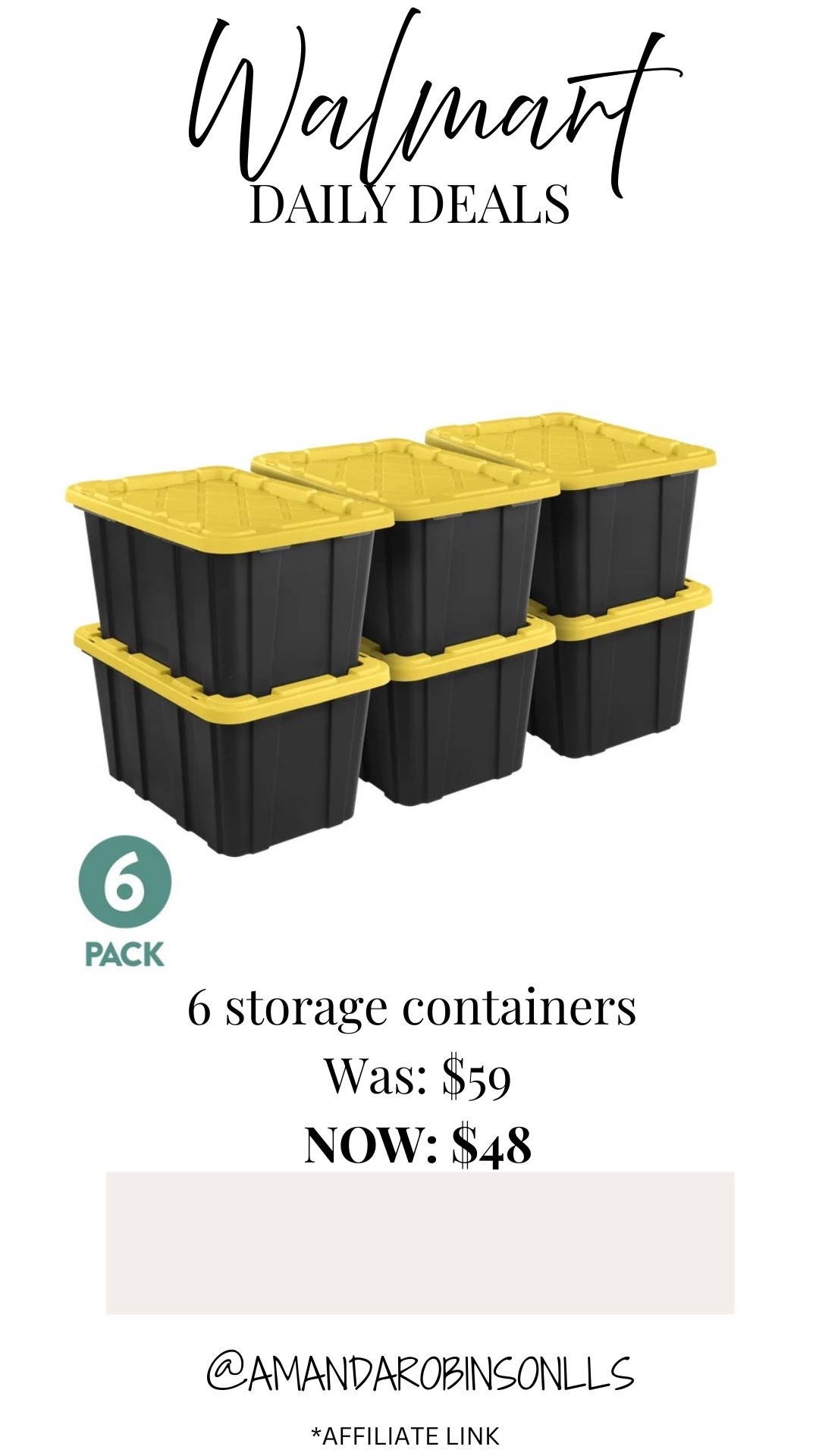 Walmart daily deals
Storage containers 

#LTKHome #LTKSaleAlert