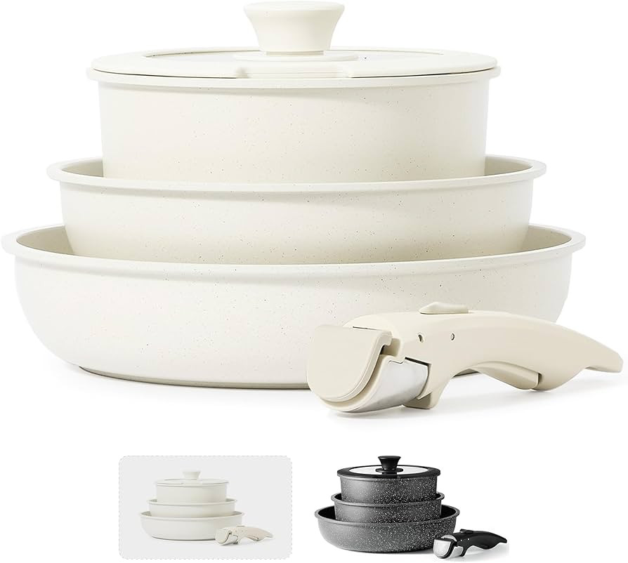 CAROTE Nonstick Cookware Sets, Non Stick Pots and Pans Set Detachable Handle, Kitchen Cookware Se... | Amazon (US)