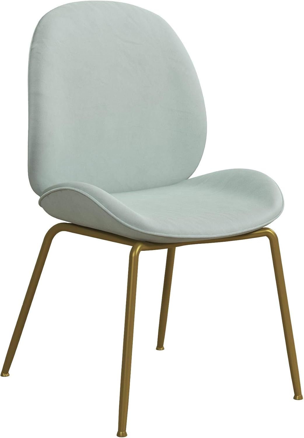 CosmoLiving by Cosmopolitan Astor Upholstered Dining Chair, Bleached Teal Velvet with Brass Metal... | Amazon (US)