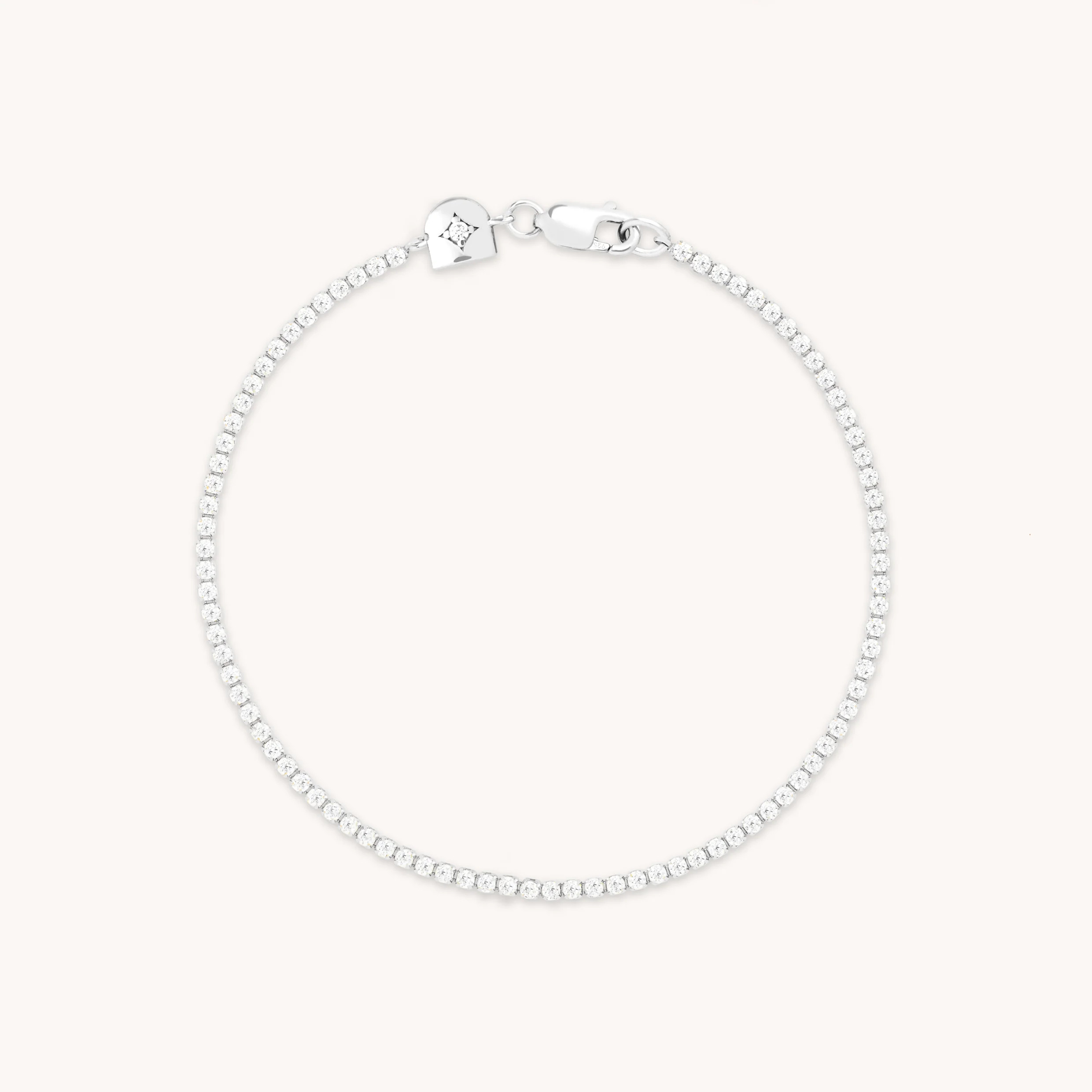 Tennis Chain Bracelet in Silver | Astrid & Miyu UK