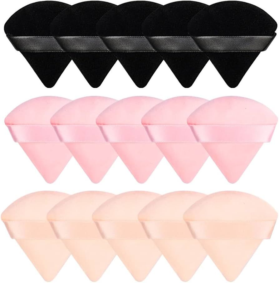 Pimoys 15 Pieces Powder Puff Face Soft Triangle Makeup Velour Puff, Beauty Sponge for Loose Powde... | Amazon (US)