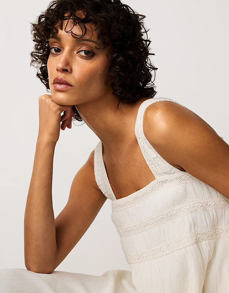 Lace Insert Maxi Dress | The White Company UK & ROW