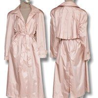 Vintage Blush Pink Women's Trench Coat With Pleated Back Belted Along Raincoat | Etsy (US)