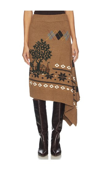 Mixed Fair Isle Midi Skirt | Revolve Clothing (Global)