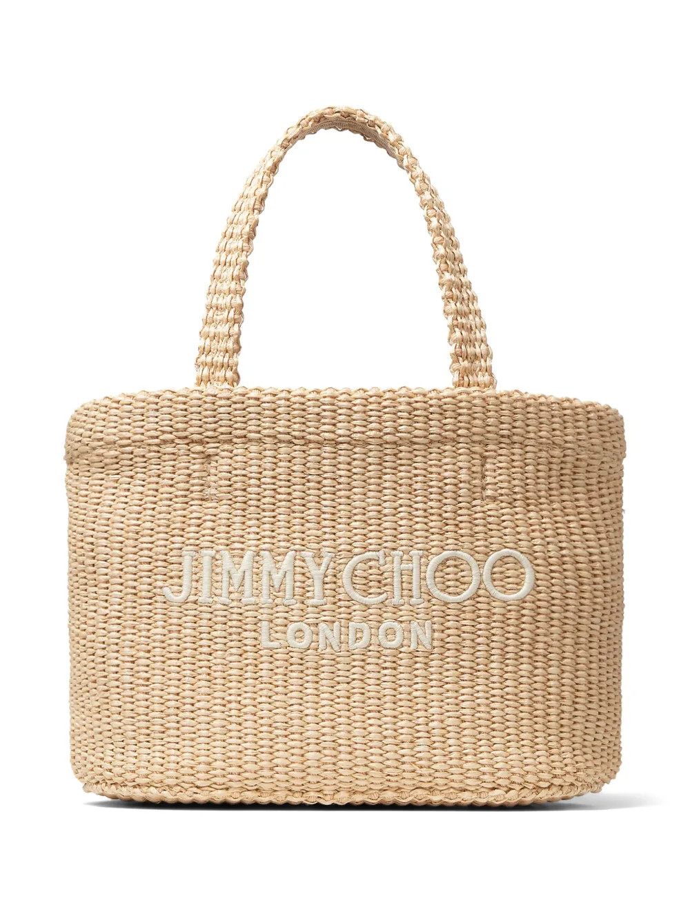 Jimmy Choo Mini logo-embroidered Beach Bag | Neutrals | FARFETCH | Farfetch Global