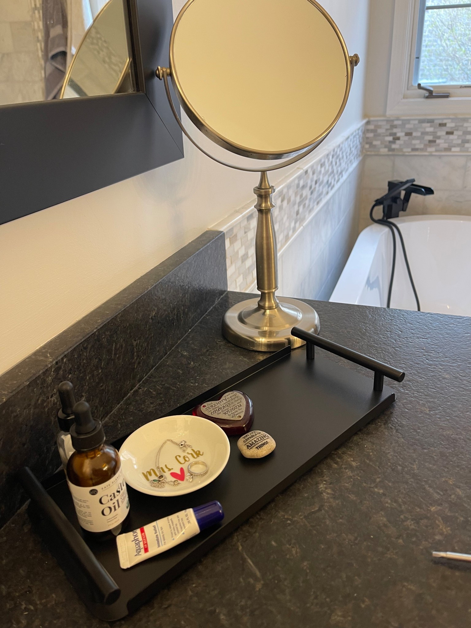 Bathroom countertop tray perfect for all those little items you don’t want to put into a drawer 💋💄🧖🏼‍♀️

#LTKGiftGuide #LTKHome #LTKStyleTip