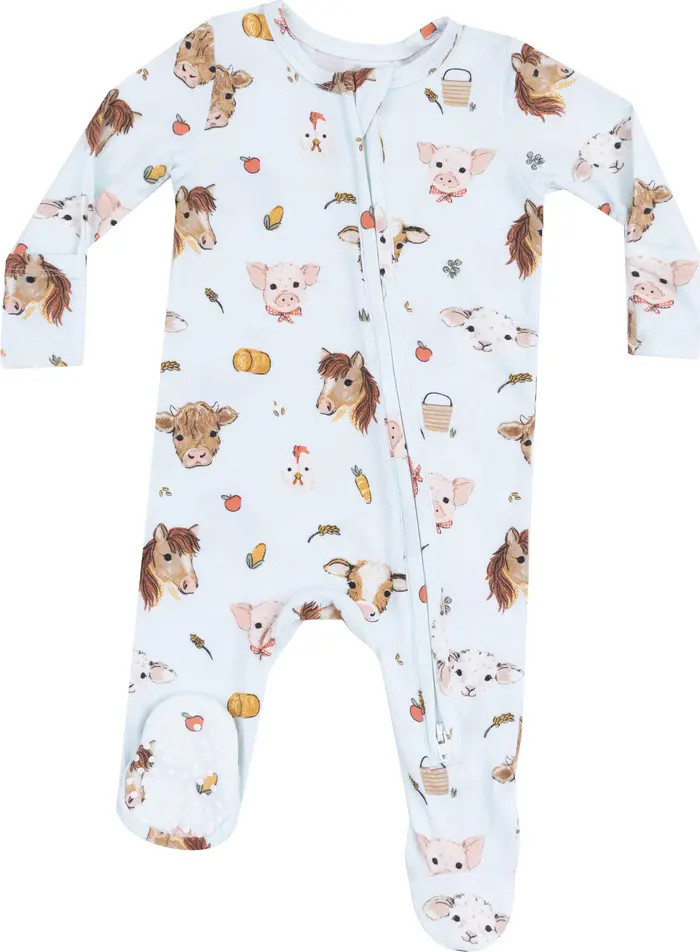 Animal Faces Zip Footie | Nordstrom