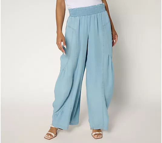 Peace Love World Boheme Regular Drapey Lyocell Wide Leg Jeans - QVC.com | QVC