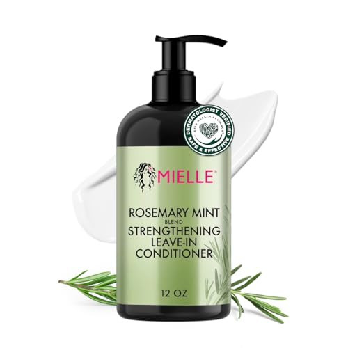Mielle Organics Rosemary Mint Strengthening Leave In Conditioner for Curly Hair - Hydrating Hair Moisturizer Infused with Biotin to Soften, Protect & Boost Shine (12 Oz) | Amazon (US)