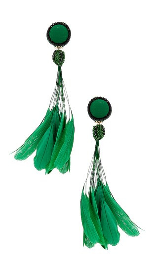 Sophia Earrings in Green | Revolve Clothing (Global)