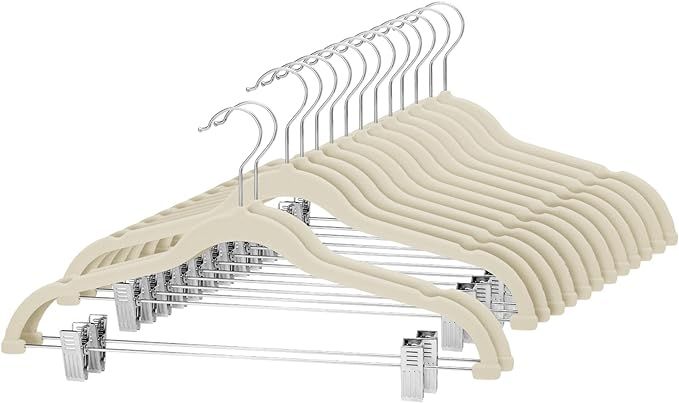Cozymood Velvet Skirt Hangers 36 Packs Ultra Thin Velvet Hangers with Clips Non Slip Velvet Pant ... | Amazon (US)