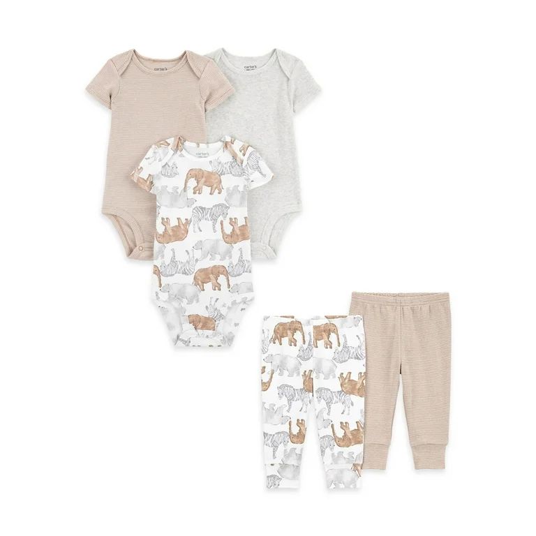 Carter's Child of Mine Baby Unisex Bodysuit and Pant Set, 5-Piece, Sizes Preemie-18 Months - Walm... | Walmart (US)