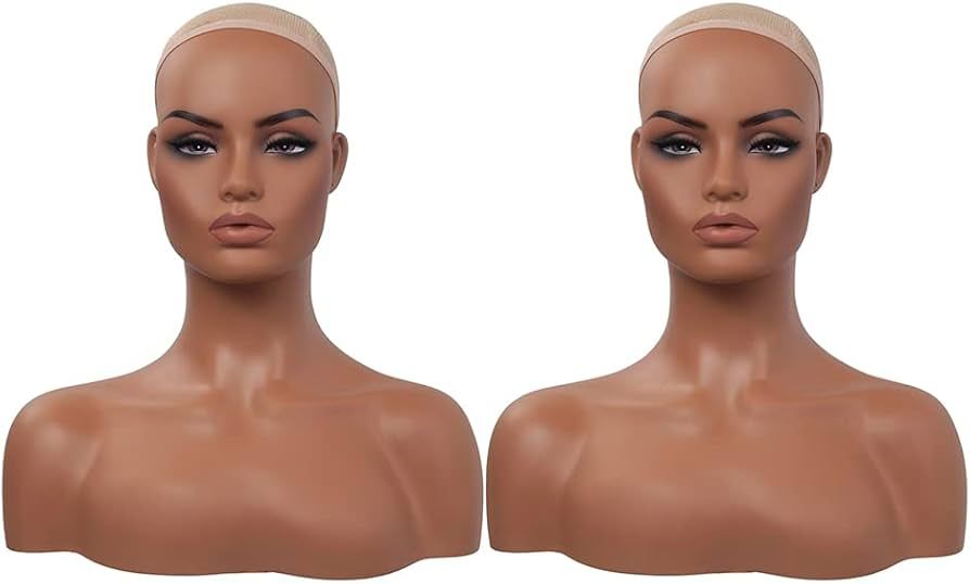 2PCS European American Model Head Display Props Mannequin Head with Shoulders Bust | Amazon (US)