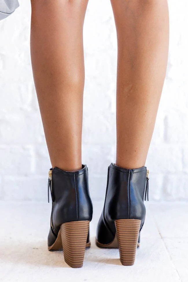 Skye Black Open Toe Booties | Pink Lily