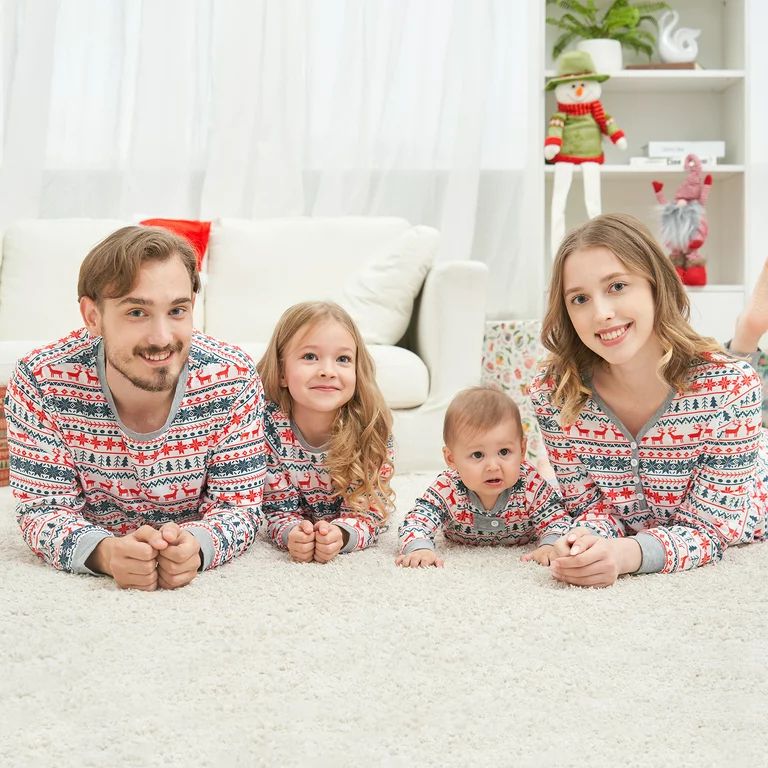 Baozhu Family Matching Christmas Pajamas Sets Dad Mom Kids Baby Deer Printing Family Parent-child... | Walmart (US)