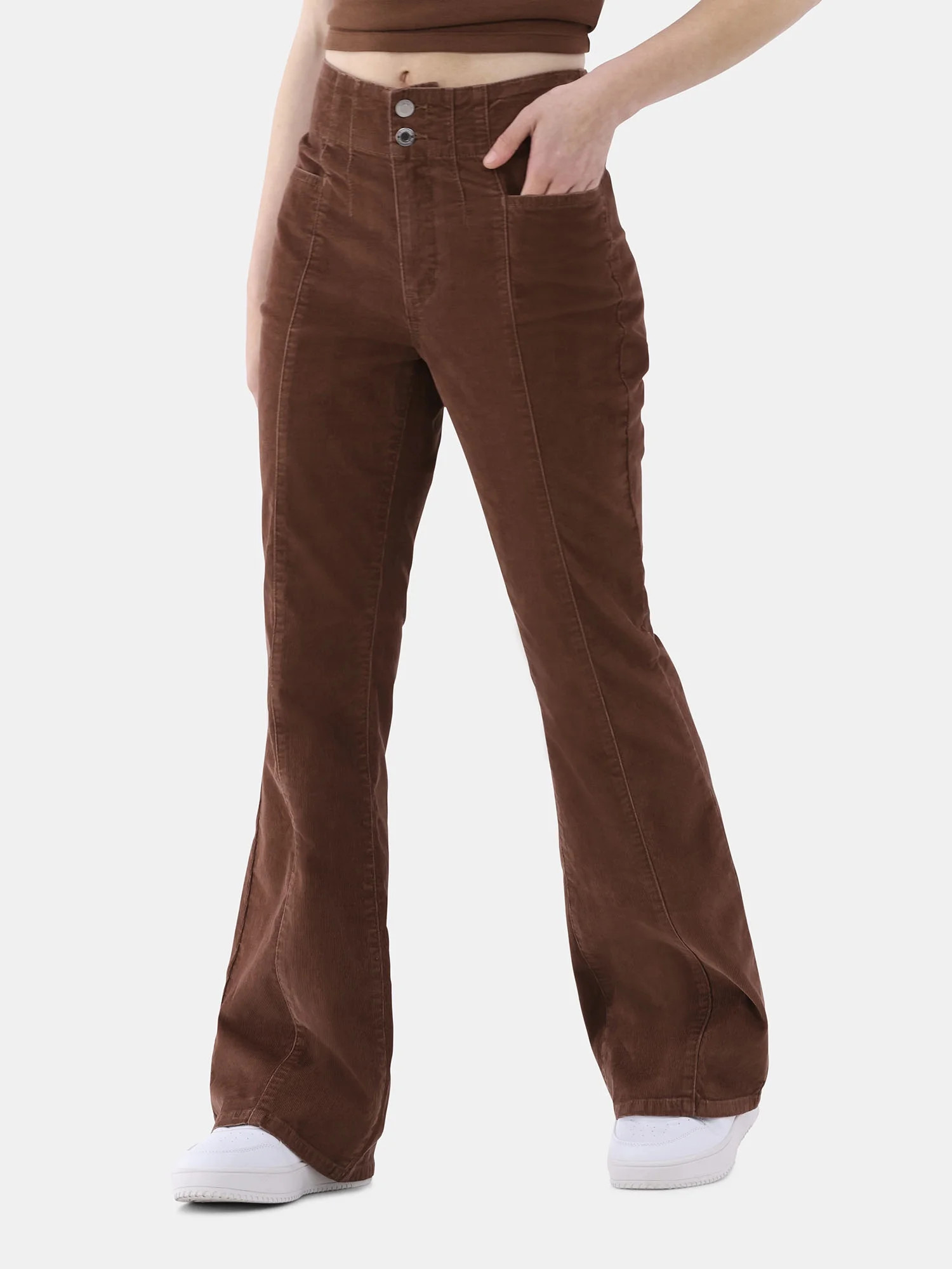 No Boundaries Pintuck Flare Pants, 31” Inseam, Women’s | Walmart (US)