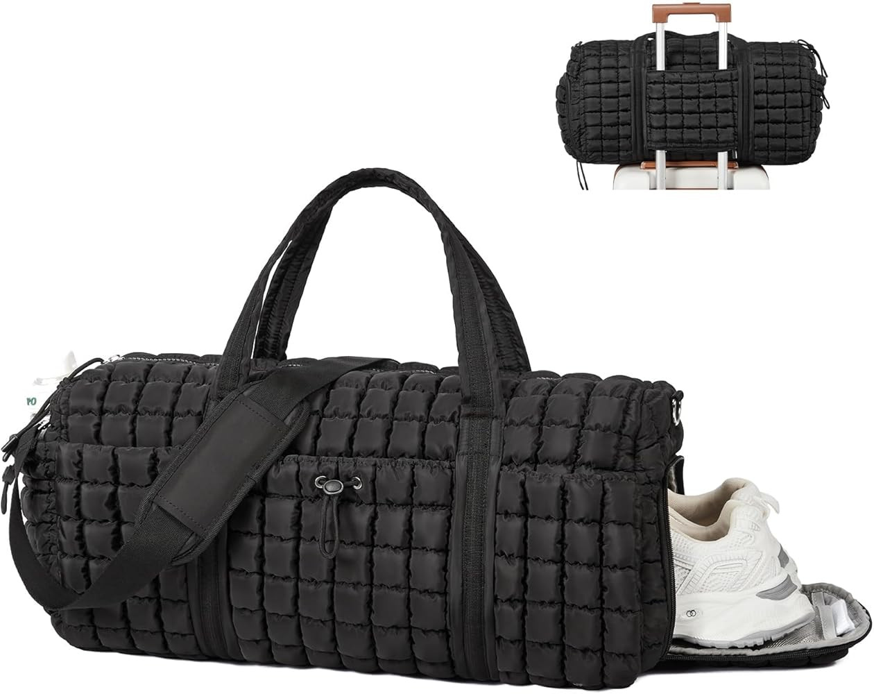 CLUCI Quilted Duffel Bag for Women, Large Puffer Duffle Weekender Bag with Shoe Compartment, Over... | Amazon (US)