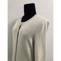 Vintage Modern Luxury Pale Grey-White Cashmere Cardigan Sweater M | Etsy (US)
