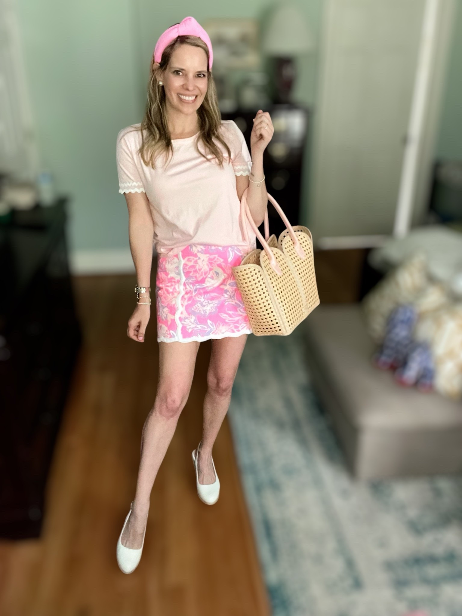 Code ASHLEYBA for 10% off all Melinda Maria jewelry!
Wearing my everyday MM favorites: gold bracelets, dainty rings & a classic watch stack!

⸻

Pretty in Pink: Lilly Pulitzer Skort + Scalloped Tee
This is one of my favorite spring outfit combos — the Clairmont Tee and Michelina Skort from Lilly Pulitzer are a match made in pastel heaven! I styled it with white slingback flats and a raffia tote for an easy yet polished look. Add a pink headband and your favorite gold jewelry, and you’re ready for brunch, errands, or vacay strolling!

Outfit Details:
• Top: XS Lilly Pulitzer Clairmont Tee – pale pink with white scalloped trim
• Bottom: 0 Michelina Skort – pink floral print with white scalloped hem
• Shoes: White slingback flats
• Bag: Raffia tote with blush pink trim
• Accessories:
– Pink padded headband
– Earrings: Lilly Pulitzer Bee Earrings (gift with purchase!)
– Jewelry: Melinda Maria bracelets + rings (use code ASHLEYBA for 10% off!)

Why I Love It:
• Skort has built-in shorts for comfort and coverage
• Tee is a wardrobe staple – soft cotton & elevated details
• Petite-friendly fit — I’m 5’3” wearing XS/0
• Great for spring outings, lunch dates, or casual resort wear

Linked it all in my LTK + a few similar finds!
Use ASHLEYBA to save on my favorite everyday jewelry stack!

#LillyPulitzer #MichelinaSkort #ClairmontTee #LTKSpring #PreppyStyle #PinkOutfit #LTKUnder100 #MelindaMariaJewelry #ASHLEYBA #SpringStyle #PetiteFashion #MomStyle #ResortWear #CoastalStyle #GiftWithPurchase #LillyLover

#LTKOver40 #LTKFindsUnder100 #LTKFindsUnder50