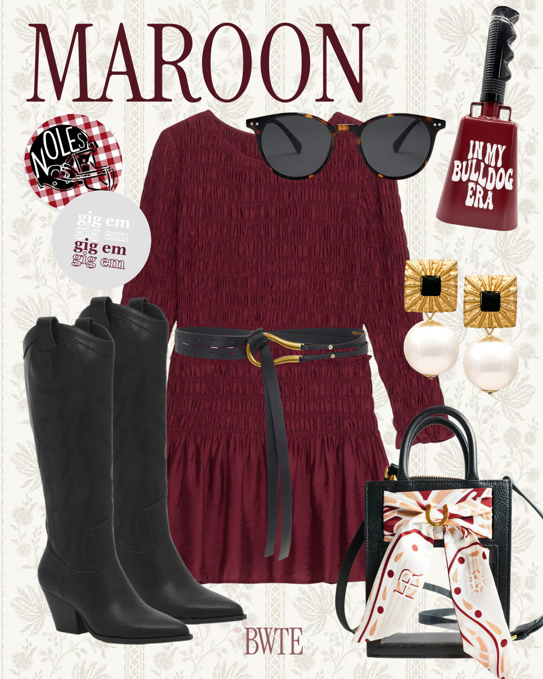 Maroon gameday looks for fall!! Perfect for the Miss State, FL State and Texas A+M girls!! 

 #LTKSeasonal #LTKParties #LTKFindsUnder100