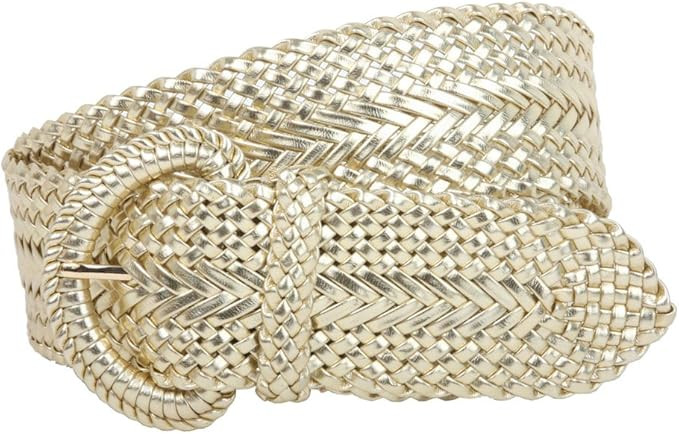 2 Inch Wide Hand Made Soft Metallic Woven Braided Round Belt | Amazon (US)