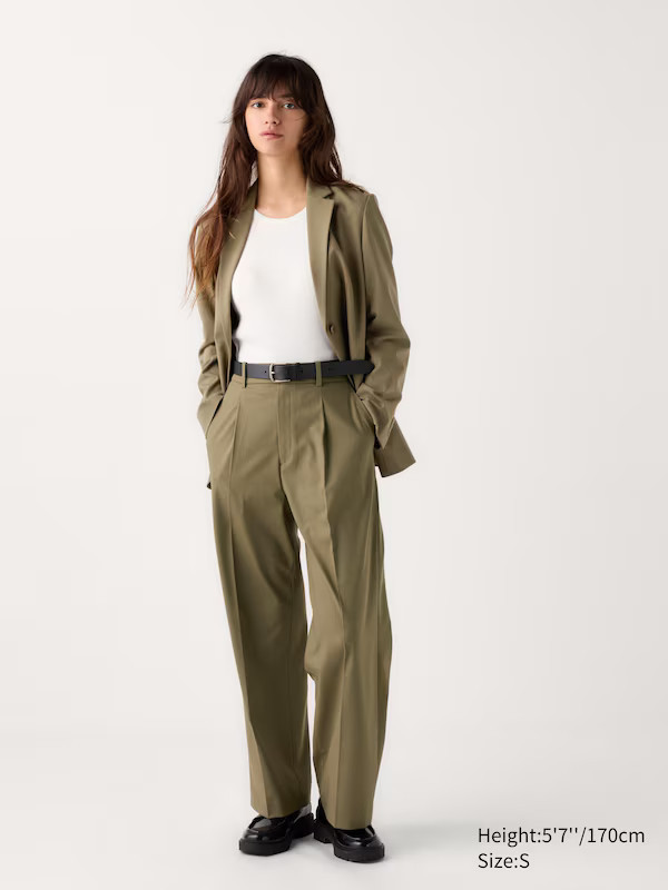 Pantalon Large Plissé | Uniqlo FR